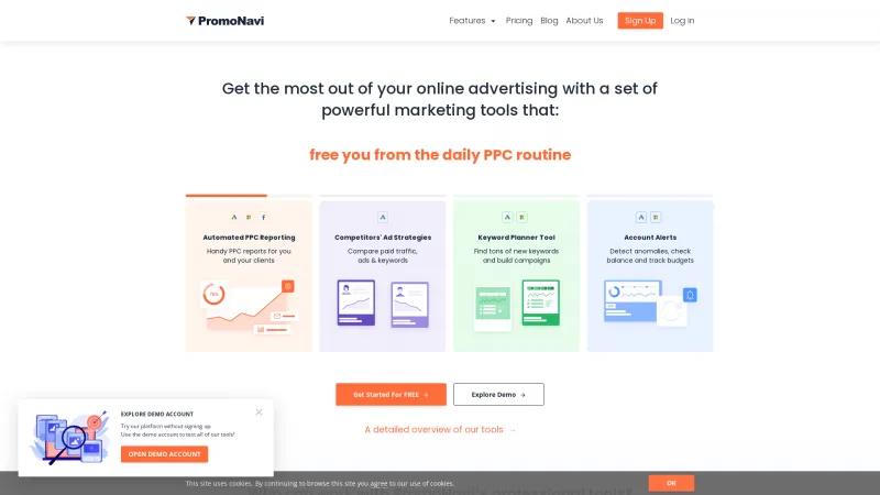 Homepage of PromoNavi