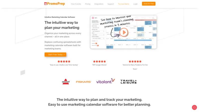 Homepage of PromoPrep