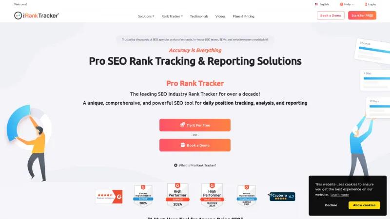 Homepage of ProRankTracker