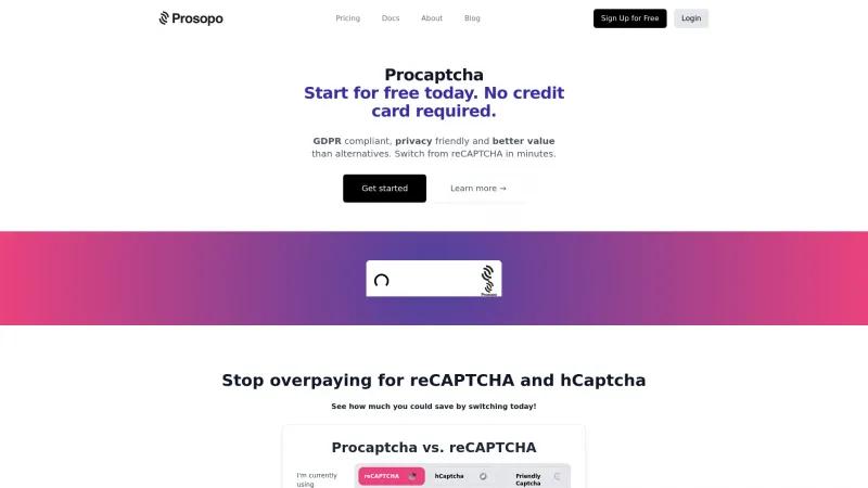 Homepage of Prosopo CAPTCHA