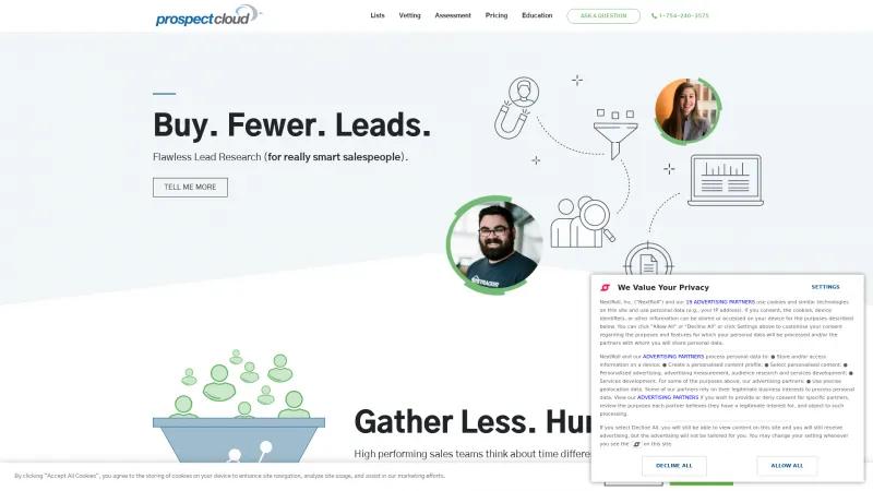 Homepage of ProspectCloud