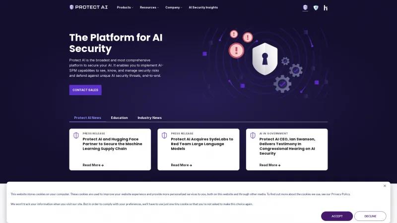 Homepage of Protect AI