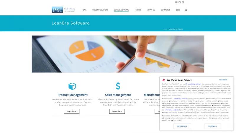 Homepage of LeanERA Manufacturing