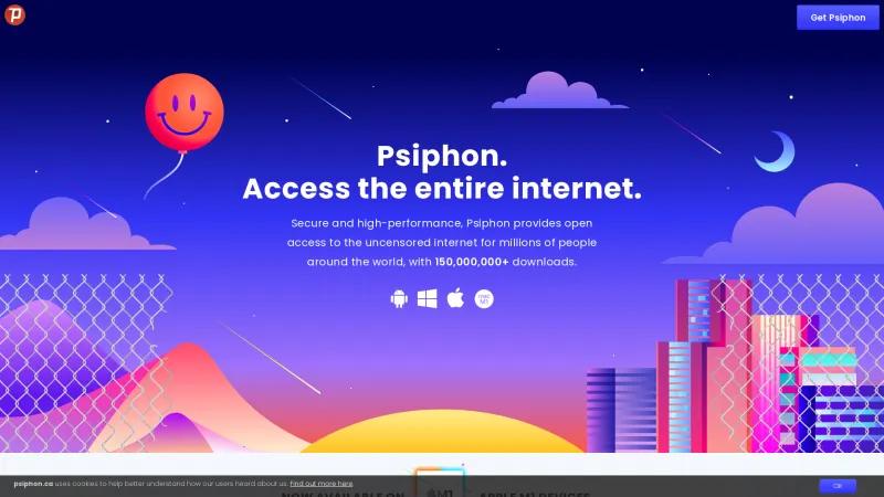 Homepage of Psiphon