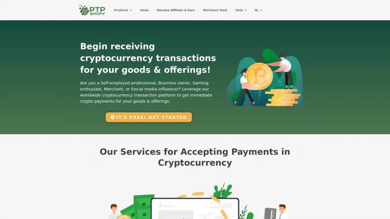 Homepage of PTPShopy