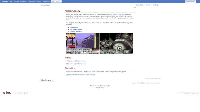 Homepage of GrafX2