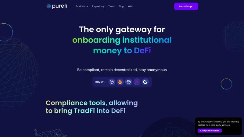 Homepage of PureFi