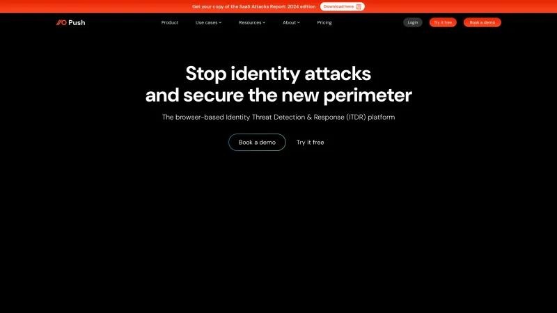 Homepage of Push Security