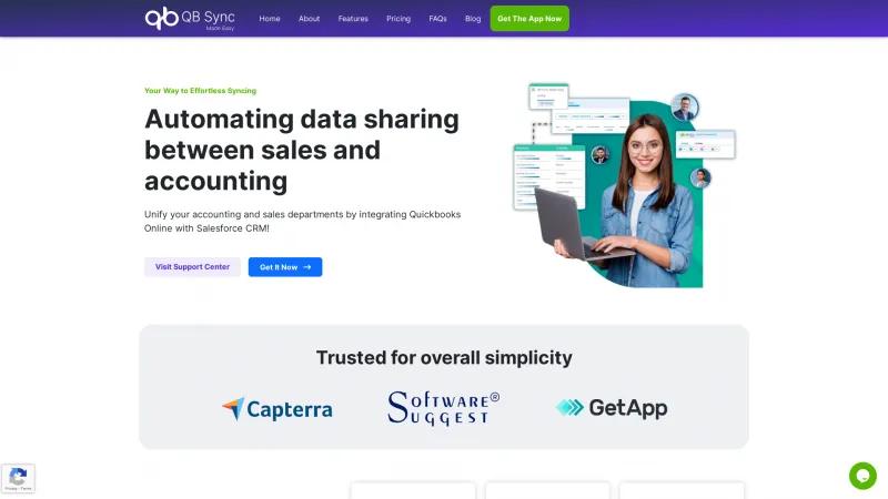 Homepage of QB Sync Made Easy