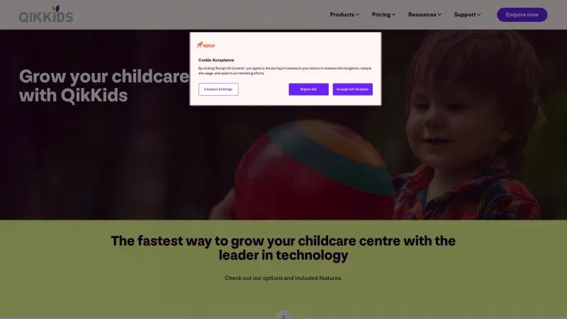 Homepage of QikKids