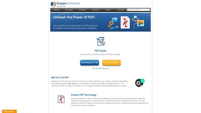 Homepage of PDF Automation Server