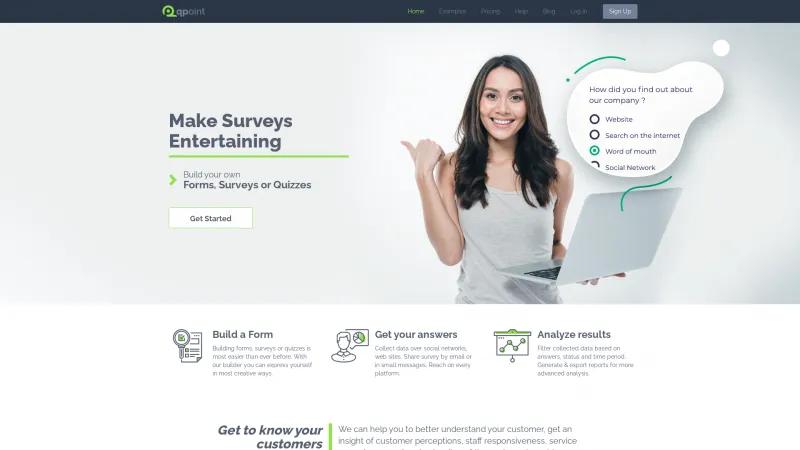 Homepage of QPoint Survey