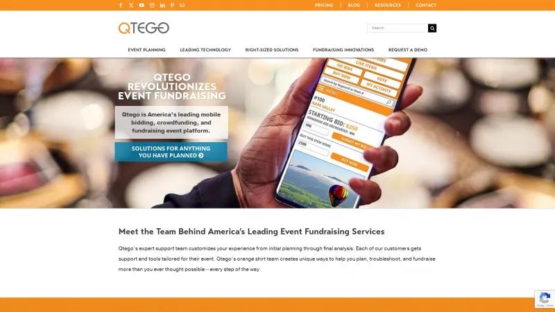 Homepage of Qtego