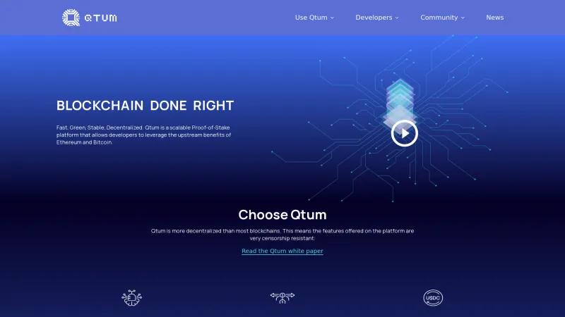 Homepage of Qtum