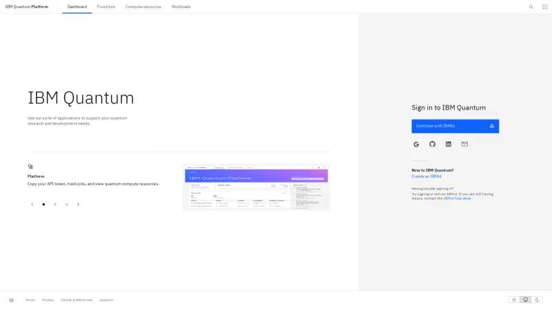 Homepage of IBM Quantum