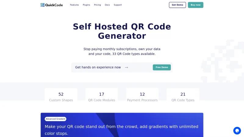 Homepage of Quick Code