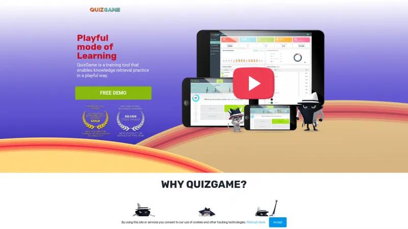 Homepage of QuizGame