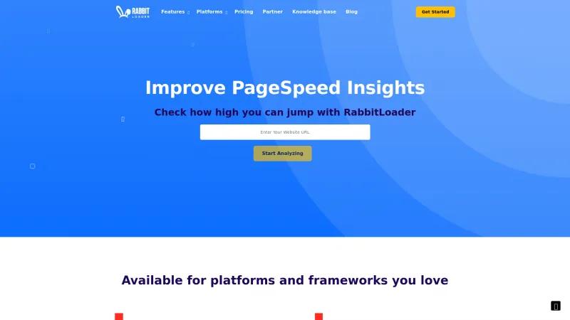 Homepage of RabbitLoader