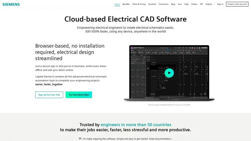 Homepage of Electra Cloud