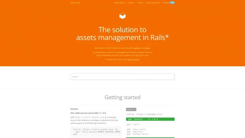 Homepage of Rails Assets