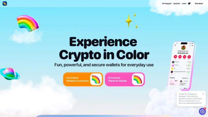 Homepage of Rainbow Wallet