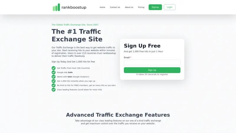 Homepage of Rankboostup