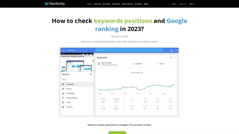 Homepage of Rankinity