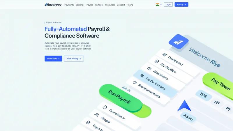 Homepage of RazorpayX Payroll