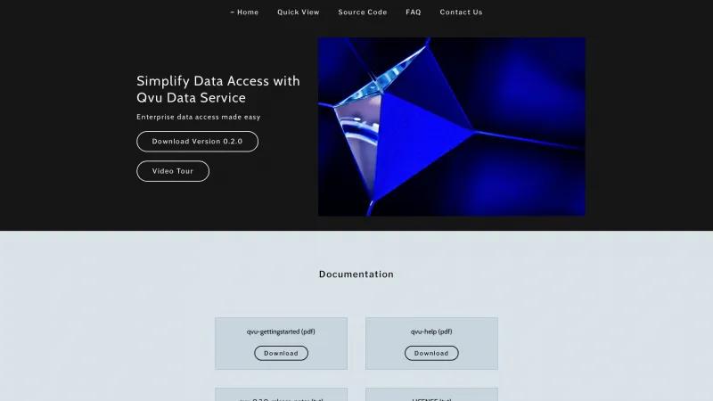 Homepage of Qvu Data Service