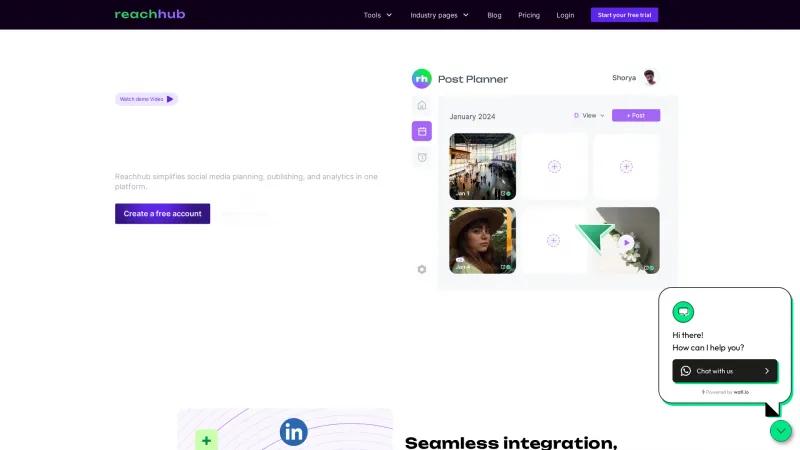 Homepage of Reach Hub