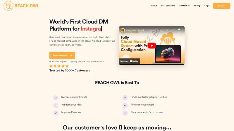 Homepage of ReachOwl