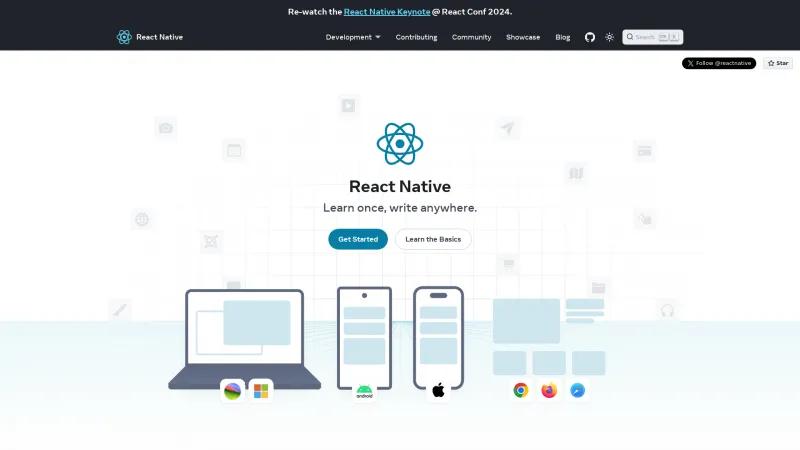 Homepage of React Native