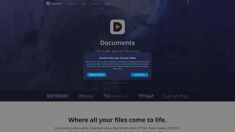 Homepage of Readdle Documents