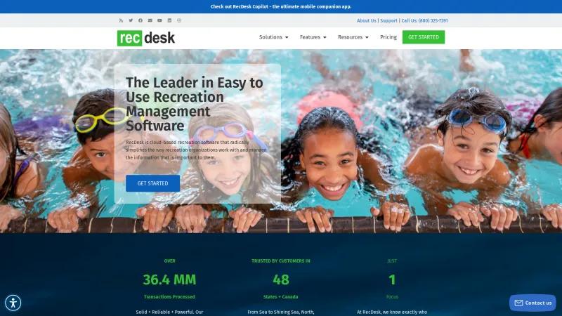 Homepage of RecDesk