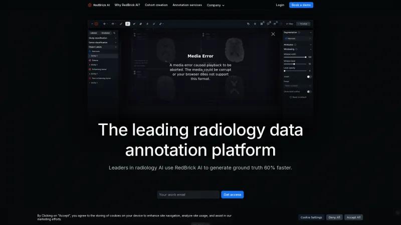 Homepage of RedBrick AI