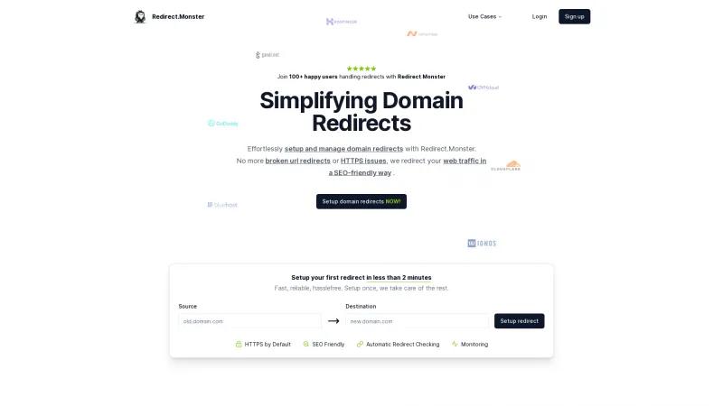 Homepage of Redirect.Monster