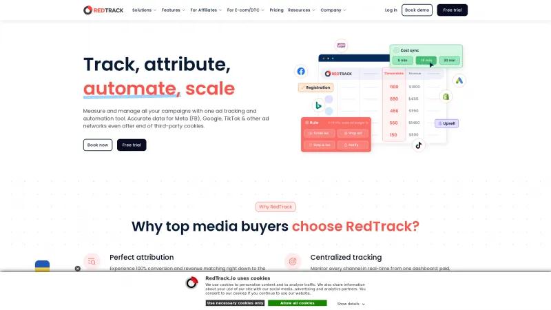 Homepage of RedTrack