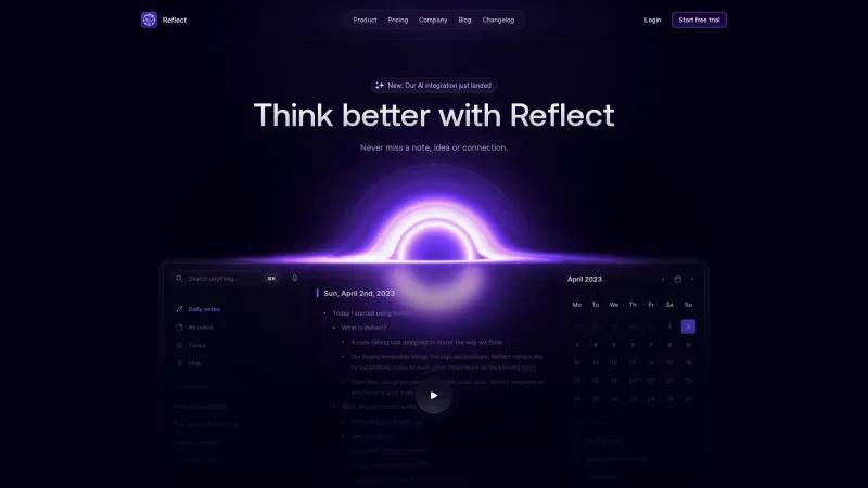 Homepage of Reflect