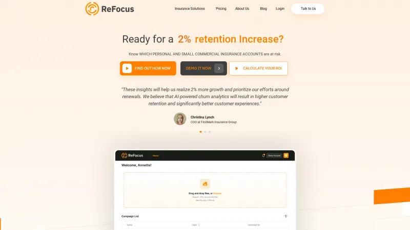 Homepage of ReFocus AI