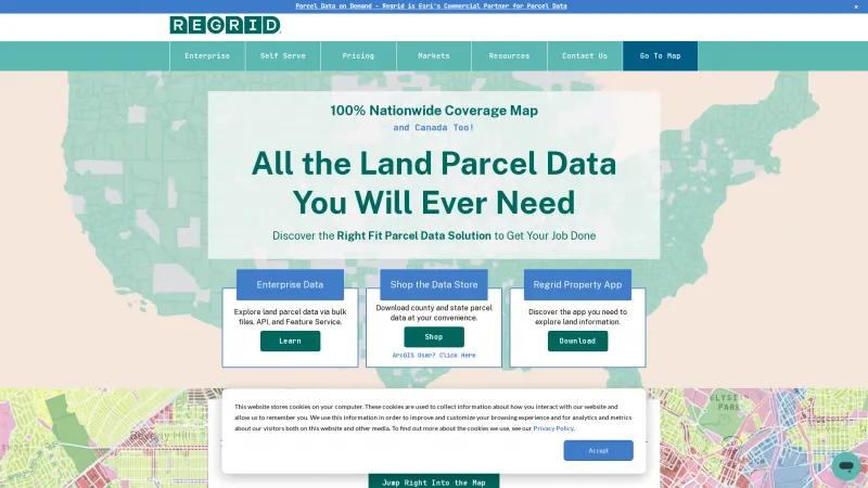 Homepage of Regrid