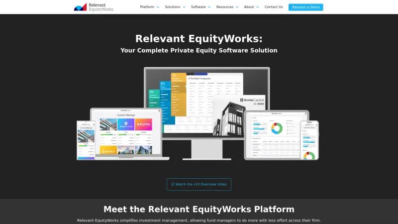 Homepage of Relevant EquityWorks