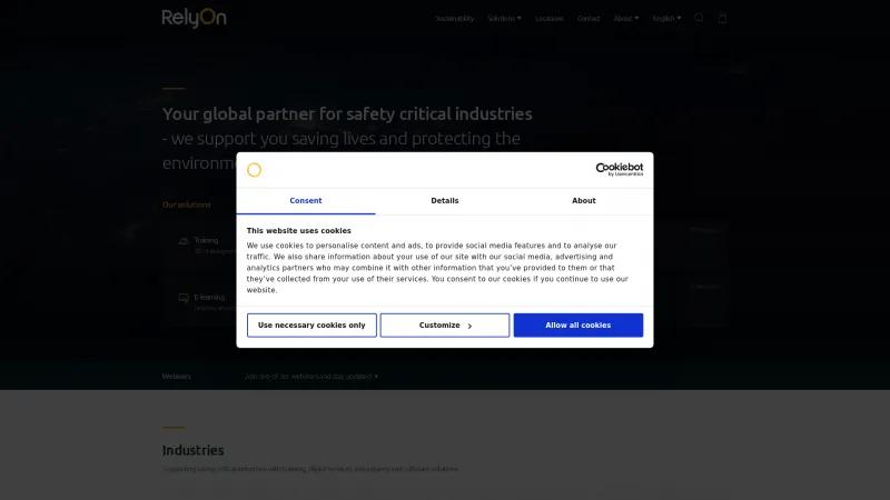 Homepage of RelyOn Nutec