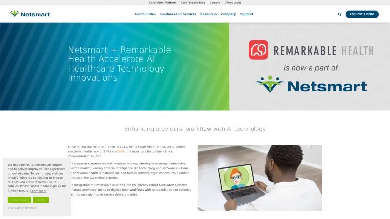 Homepage of Remarkable Health