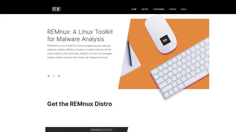 Homepage of REMnux