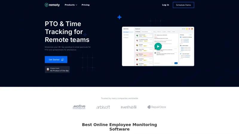 Homepage of Remoty