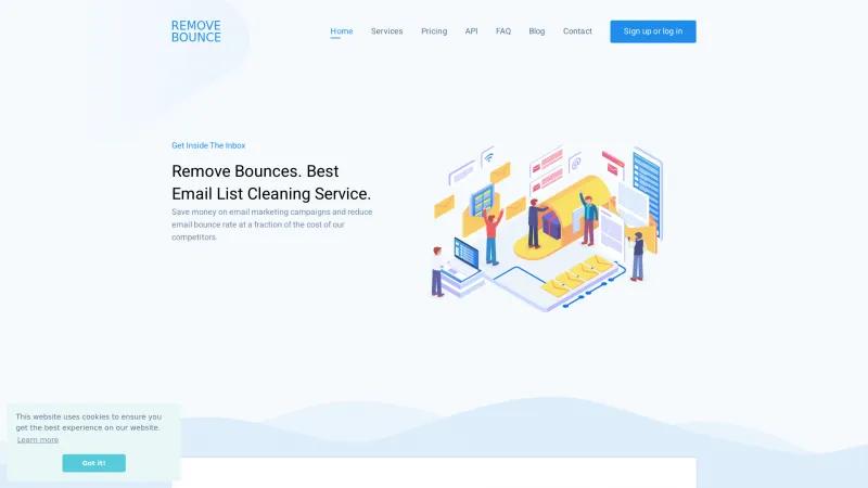 Homepage of RemoveBounce