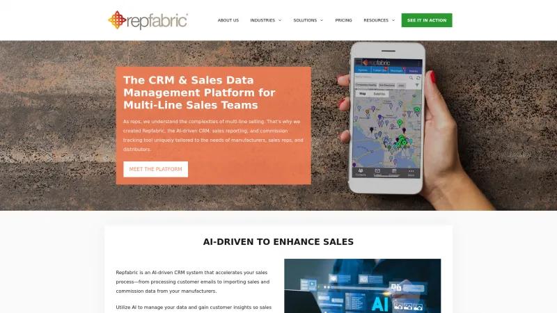 Homepage of Repfabric