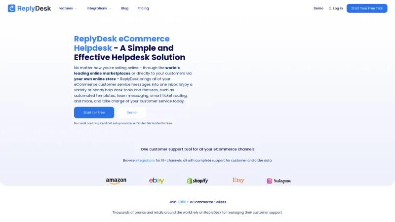 Homepage of ReplyDesk