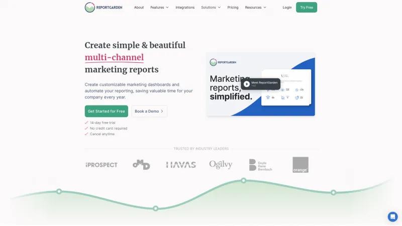 Homepage of ReportGarden