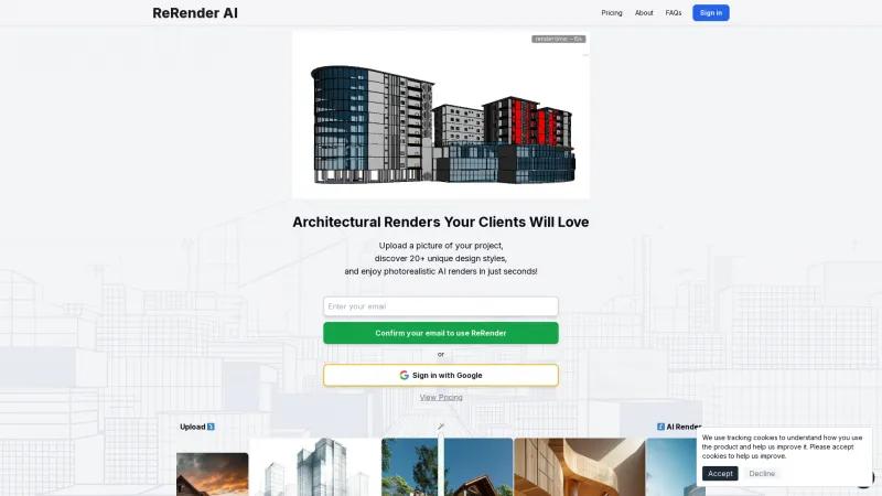 Homepage of ReRender AI